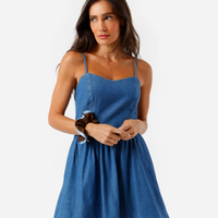 Vestido feminino jeans curto azul