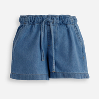 Short infantil jeans cós elástico azul