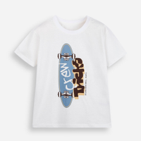 Camiseta infantil de algodão estampada off white