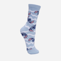 Meia cano alto stitch azul