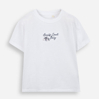 Camiseta infantil de algodão estampada off white