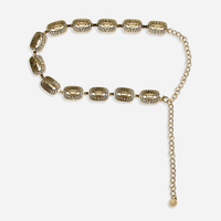 Cinto de corrente texturizado dourado