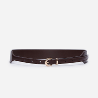 Cinto feminino corset com fivela arredondada marrom