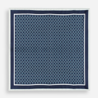 Lenço quadrado estampado azul