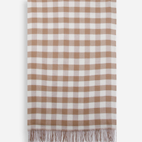 Cachecol feminino xadrez bege