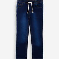 Calça infantil jeans moletom azul