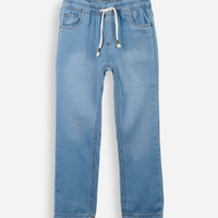 Calça infantil jeans moletom azul