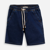 Bermuda reta infantil jeans cós elástico azul