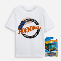 Camiseta infantil de algodão com mangas curtas off white