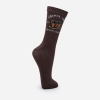 Meia masculina cano alto carnaval marrom
