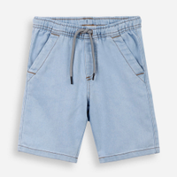 Bermuda infantil jeans reta azul
