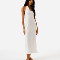 Vestido midi feminino de laise frente única off white