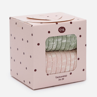 Kit de 2 meais cano alto feminino canelada colorido
