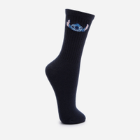 Meia cano alto stitch azul