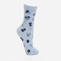 Meia cano alto floral azul