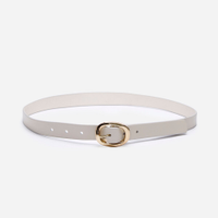 Cinto fivela orgânica oval off white