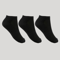 Kit de 3 meias masculinas cano baixo preta