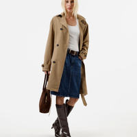 Saia midi lápis feminina jeans cintura média azul