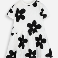 Vestido infantil de algodão estampado floral colorido