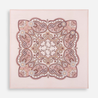 Lenço quadrado floral arabesco rosa