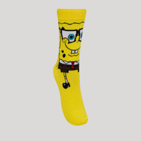 Meia Cano Alto Divertida Bob Esponja Amarela