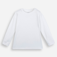 Camiseta infantil de algodão peruano manga longa off white