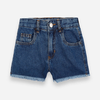 Short jeans infantil de algodão azul