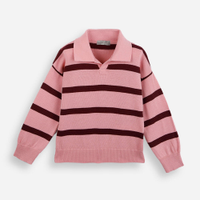 Polo infantil de tricot listrada colorida