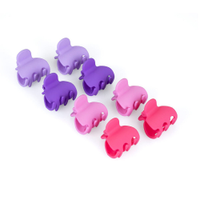 Kit de mini presilhas para cabelo rosa e lilás com 8 unidades colorido