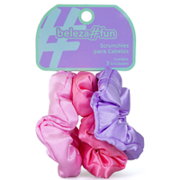 Kit de elásticos para cabelo rosa e lilás com 3 unidades colorido