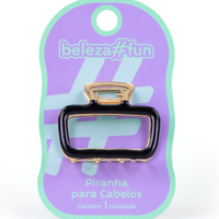 Piranha para cabelo gold com detalhe preto
