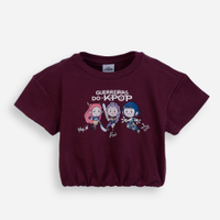 Blusa balonê infantil guerreiras do kpop vinho