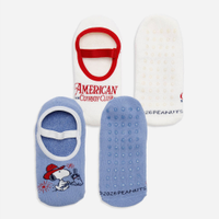 Kit de 2 meias sapatilha antiderrapante snoopy colorido