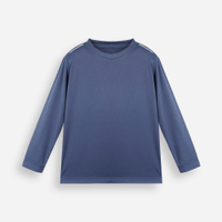 Camiseta infantil manga longa esportiva com refletivo azul