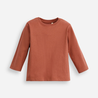Camiseta de algodão infantil marrom