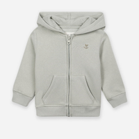 Jaqueta infantil de moletom com capuz verde