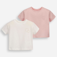 Kit 2 camisetas infantis de algodão colorida