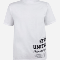 Camiseta juvenil de algodão estampada off white