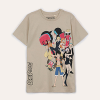 Camiseta juvenil de algodão one piece manga curta bege