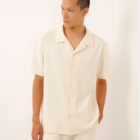 Camisa de tricot manga curta off white