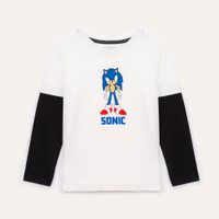 Camiseta de algodão infantil sonic off white