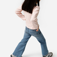 Calça flare infantil jeans azul