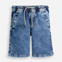 Bermuda jeans infantil cós com elástico azul