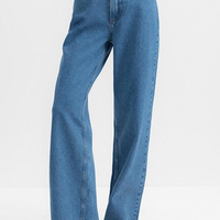 Calça wide leg feminina jeans azul