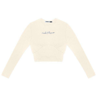 Blusa juvenil manga longa bege