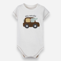 Body infantil de algodão estampado off white