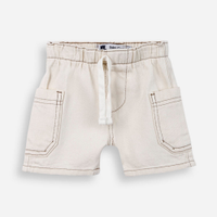 Bermuda infantil de algodão cargo off white