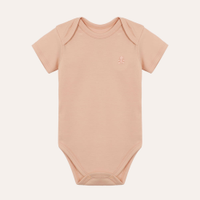 Body de algodão peruano infantil manga curta rosa