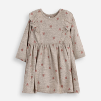 Body vestido infantil corações com babado cinza