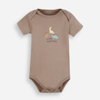 Body infantil de algodão muitas aventuras marrom